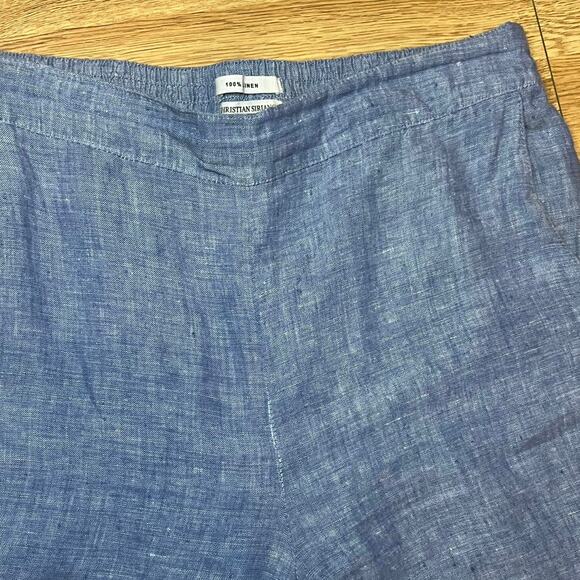 Christian Siriano Linen Wide Leg Pants Medium Coastal Chic Minimalist Resortwear - Picture 5 of 7